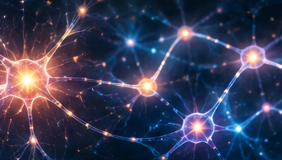 Neurons lighting up and linking to one another